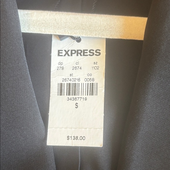 Express Elegant Black Blazer with Gold Accents - Picture 2 of 6